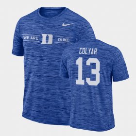 #13 Jack Colyar GFX Velocity Blue Devils Sideline Legend Performance Men's Royal T-Shirt 699050-778