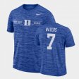 #7 Jordan Waters GFX Velocity Duke Blue Devils Sideline Legend Performance Men's Royal T-Shirt 397942-423