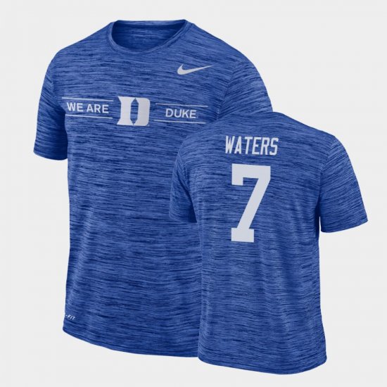 #7 Jordan Waters GFX Velocity Duke Blue Devils Sideline Legend Performance Men\'s Royal T-Shirt 397942-423