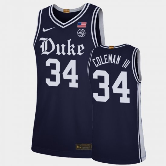 #34 Henry Coleman III Alternate Duke Blue Devils Brotherhood Men Navy Jersey 128545-949