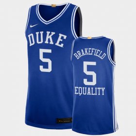 #5 Jaemyn Brakefield Equality Social Justice Duke Blue Devils 2020-21 College Basketball Men Blue Jersey 993876-871