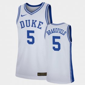 #5 Jaemyn Brakefield Replica Blue Devils Basketball Men White Jersey 496765-604