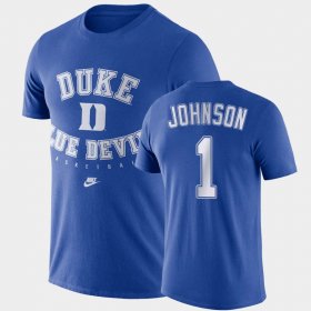 #1 Jalen Johnson Retro Basketball Blue Devils Men's Royal T-Shirt 829689-480