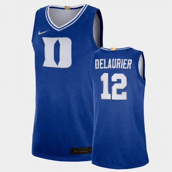 #12 Javin DeLaurier 100th Anniversary Blue Devils Rivalry Limited Men Royal Jersey 332658-999