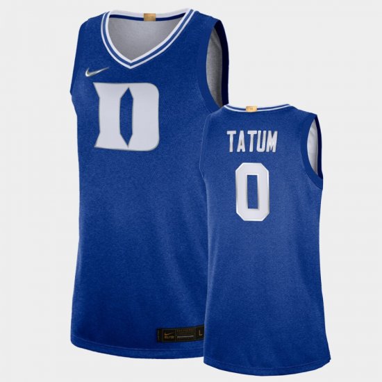 #0 Jayson Tatum 100th Anniversary Duke Rivalry Limited Mens Royal Jersey 534926-563