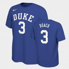 #3 Jeremy Roach Retro Alumni Duke Blue Devils Basketball Men's Royal T-Shirt 323272-447 #3 Jeremy Roach Retro Alumni Duke Blue Devils Basketball Men's Royal T-Shirt 323272-447