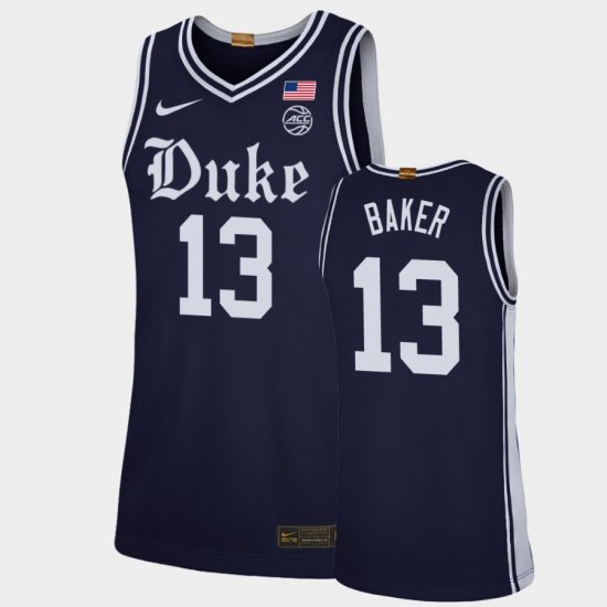 #13 Joey Baker Alternate Duke University Brotherhood Mens Navy Jersey 859466-922