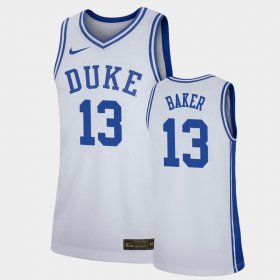 #13 Joey Baker Replica Duke University Basketball Mens White Jersey 681137-210