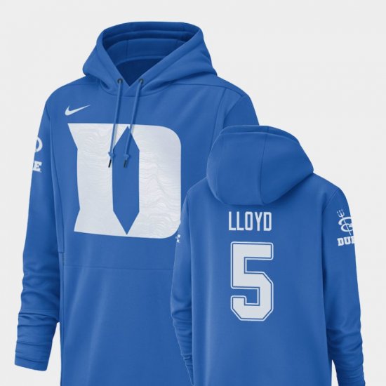 #5 Johnathan Lloyd Champ Drive Blue Devils Football Performance Men\'s Royal Hoodie 562992-775