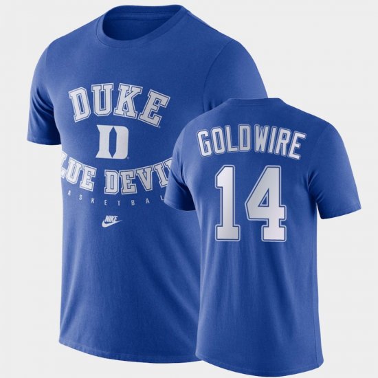 #14 Jordan Goldwire Retro Basketball Duke University Men\'s Royal T-Shirt 506262-877