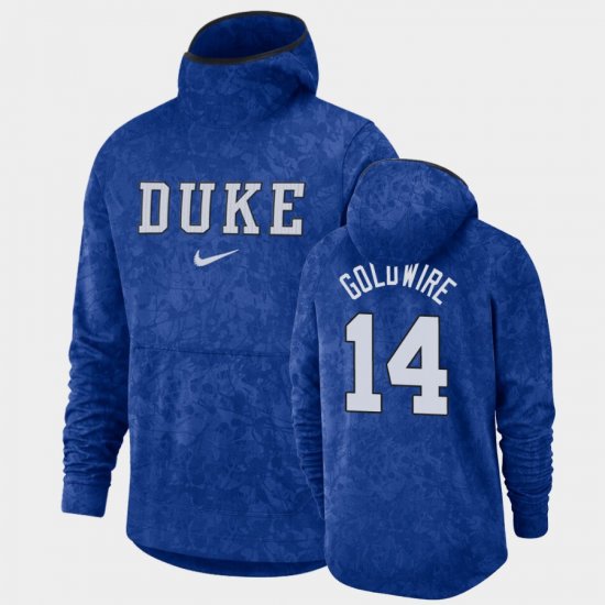 #14 Jordan Goldwire Basketball Spotlight Duke University Pullover Team Logo Mens Royal Hoodie 681187-630