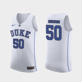 #50 Justin Robinson Authentic Duke March Madness College Basketball Men's White Jersey 754075-749