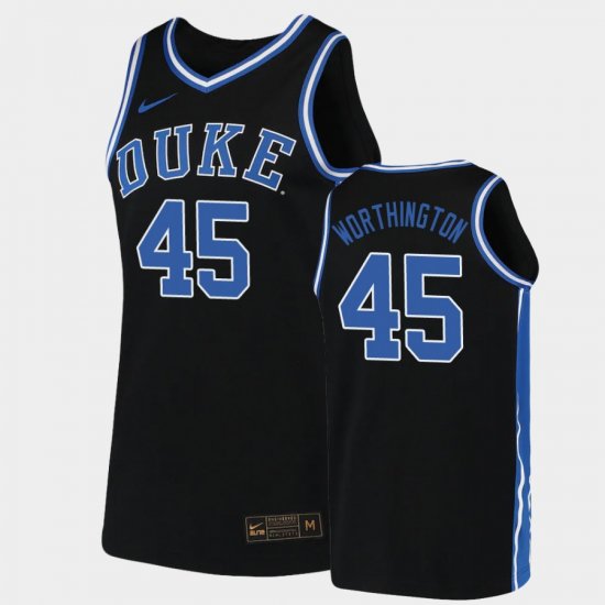 #45 Keenan Worthington Replica Duke University College Basketball Men\'s Black Jersey 167344-419