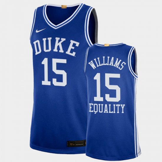 #15 Mark Williams Equality Social Justice Duke 2020-21 College Basketball Men Blue Jersey 752686-394