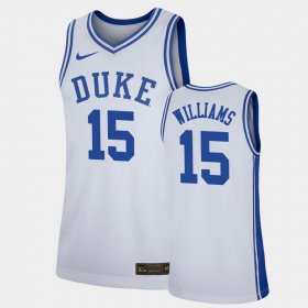 #15 Mark Williams Replica Duke Basketball Mens White Jersey 993205-329