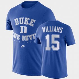 #15 Mark Williams Retro Basketball Blue Devils Mens Royal T-Shirt 450984-958