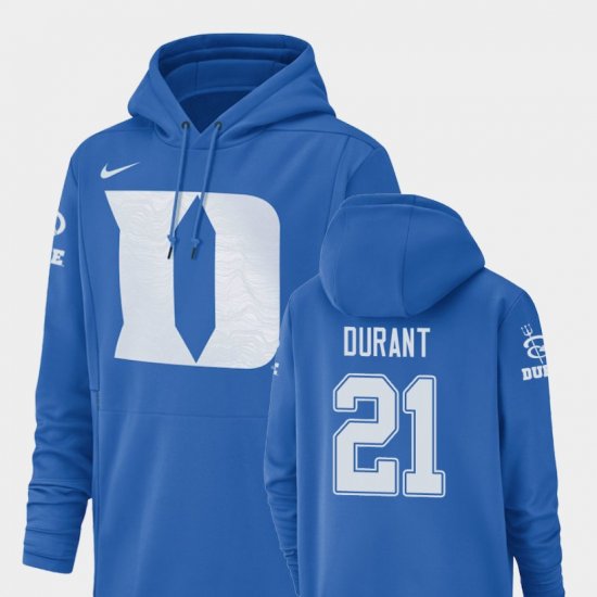 #21 Mataeo Durant Champ Drive Duke University Football Performance Men\'s Royal Hoodie 300054-562