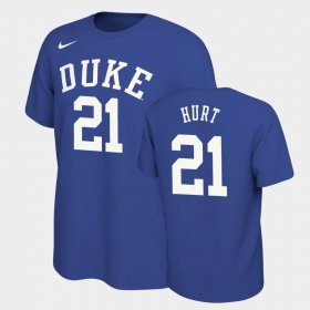 #21 Matthew Hurt Retro Alumni Duke Blue Devils Basketball Men Royal T-Shirt 643095-831 #21 Matthew Hurt Retro Alumni Duke Blue Devils Basketball Men Royal T-Shirt 643095-831