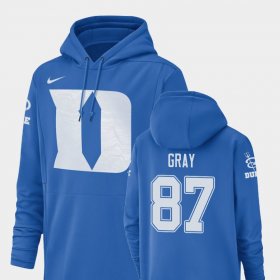 #87 Noah Gray Champ Drive Duke Blue Devils Football Performance Men's Royal Hoodie 586519-387 #87 Noah Gray Champ Drive Duke Blue Devils Football Performance Men's Royal Hoodie 586519-387