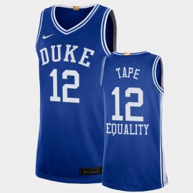 #12 Patrick Tape Equality Social Justice Blue Devils 2020-21 College Basketball Men Blue Jersey 239443-165