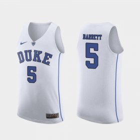 #5 RJ Barrett Authentic Duke University March Madness College Basketball Men White Jersey 921305-807