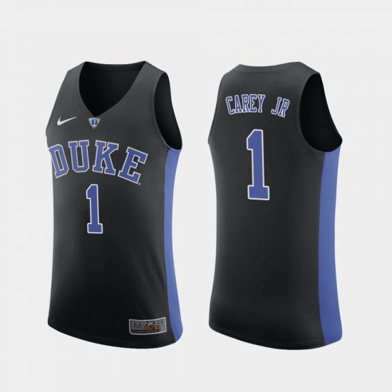 #1 Vernon Carey Jr. Replica Duke Blue Devils College Basketball Men\'s Black Jersey 758744-633