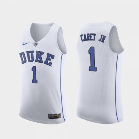 #1 Vernon Carey Jr. Replica Duke College Basketball Mens White Jersey 295606-342