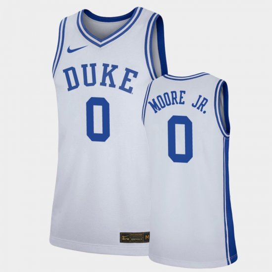 #0 Wendell Moore Jr. Replica Duke Basketball Men\'s White Jersey 362110-626