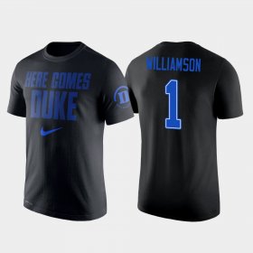 #1 Zion Williamson College Basketball Duke Blue Devils 2 Hit Performance Men's Black T-Shirt 121947-259