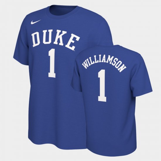 #1 Zion Williamson Retro Alumni Duke Basketball Men Royal T-Shirt 213015-389