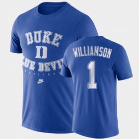 #1 Zion Williamson Retro Basketball Duke University Men's Royal T-Shirt 405440-984