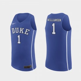 #1 Zion Williamson Authentic Duke Blue Devils March Madness College Basketball Mens Royal Jersey 864418-258