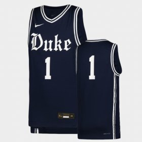 #1 Replica Blue Devils Icon Youth Navy Jersey 343130-334