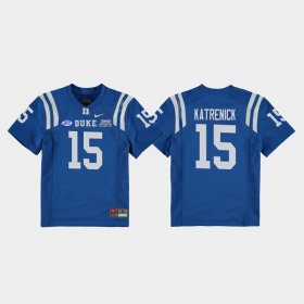 #15 Chris Katrenick 2018 Independence Bowl Duke University College Football Game Youth Royal Jersey 241255-301 #15 Chris Katrenick 2018 Independence Bowl Duke University College Football Game Youth Royal Jersey 241255-301