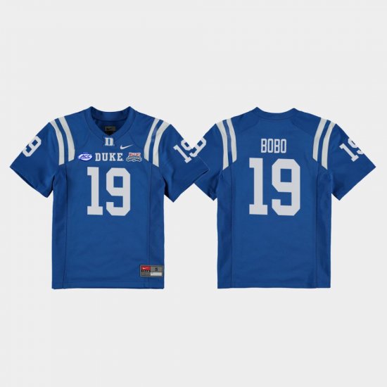 #19 Jake Bobo 2018 Independence Bowl Blue Devils College Football Game Youth Royal Jersey 751369-416