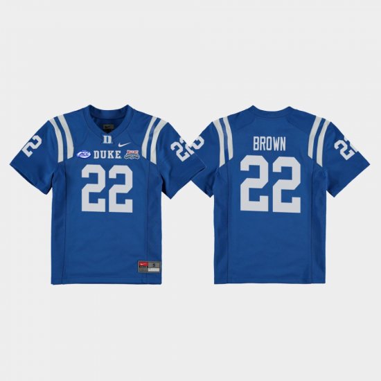 #22 Brittain Brown 2018 Independence Bowl Duke College Football Game Youth Royal Jersey 707225-163