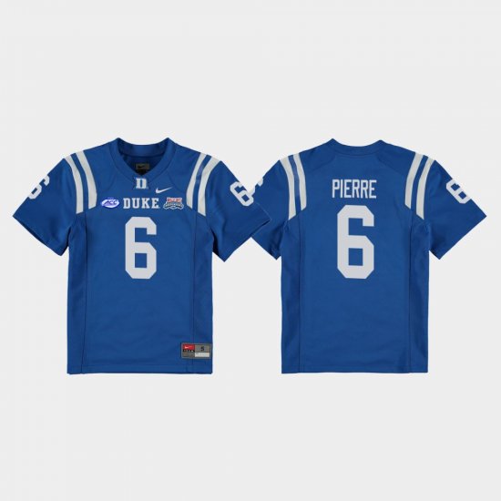 #6 Nicodem Pierre 2018 Independence Bowl Duke College Football Game Youth Royal Jersey 855153-305