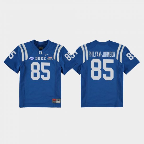 #85 Damond Philyaw-Johnson 2018 Independence Bowl Duke College Football Game Youth Royal Jersey 780749-521