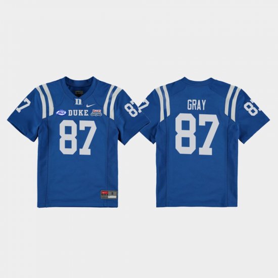 #87 Noah Gray 2018 Independence Bowl Duke College Football Game Youth Royal Jersey 660242-208